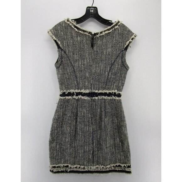 Rebecca Taylor Dress 6 Linen Blend Shift Cocktails Career Raw Hem - Picture 5 of 9